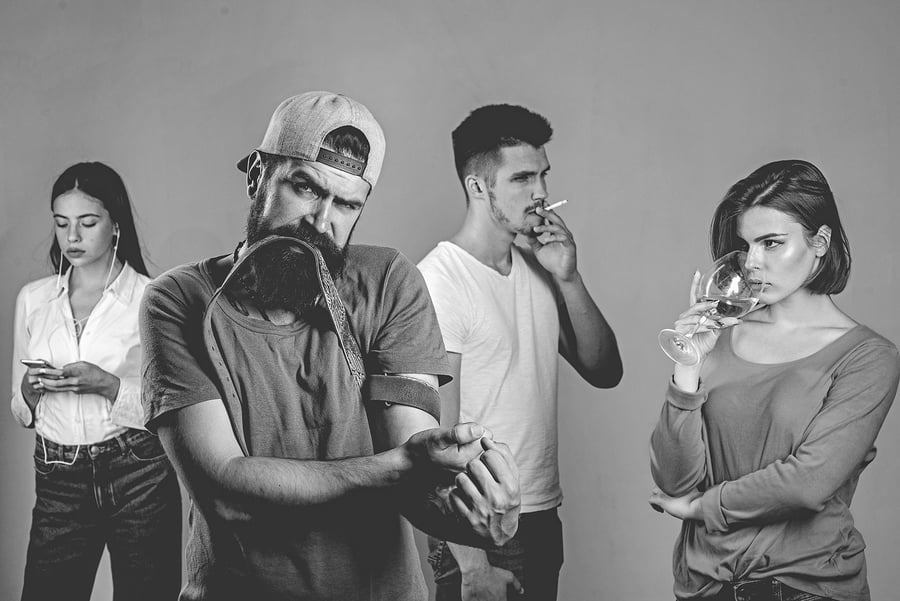 Different people with addictions